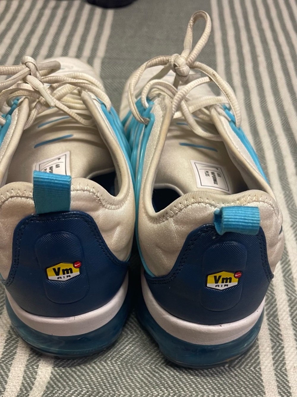 Nike Air VaporMax Plus White Blue Shoes Size 10‎ - Picture 4 of 7